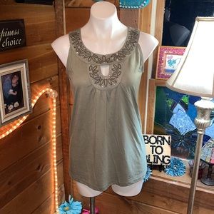 Private Boutique label tank style top key hole sexy front bling detail BEAUTIFUL